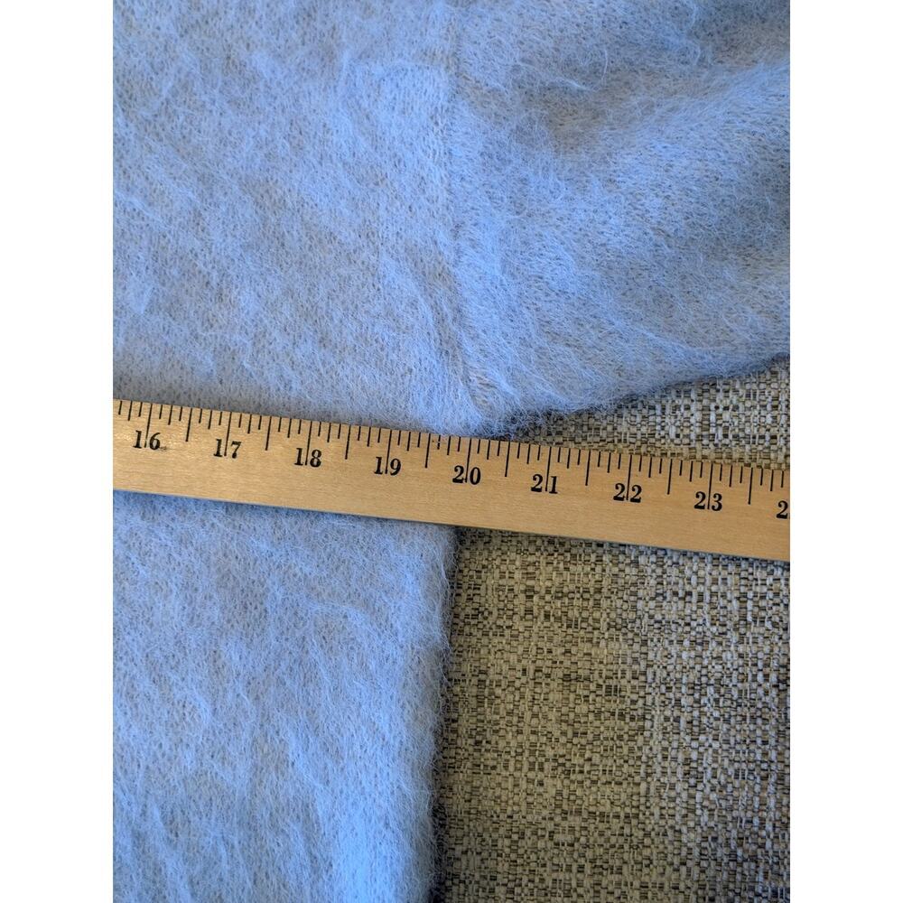 Wild Fable Light Blue Fuzzy Cropped Sweater Full Zip Closure Silver Pull XXS - Picture 6 of 13